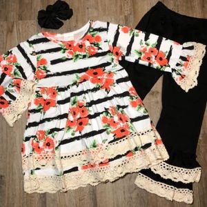 Laced Ruffle Girls Set